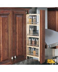 6"x36'' Wall Filler Pullout Organizer with Wood Adjustable Shelves