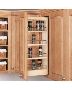 5''x26-1/4'' Wall Cabinet Pullout Organizer with Wood Adjustable Shelves