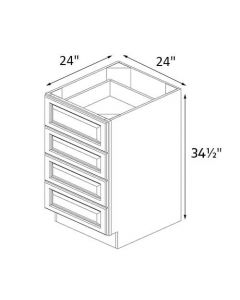 Sedona White 24" Wide Four Drawer Base Cabinet RTA