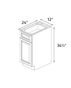 Sedona Silver 12" Wide Single Door / Drawer Base Cabinet RTA