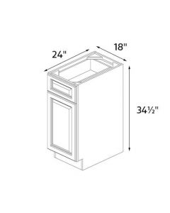 Sedona Silver 18" Wide Single Door / Drawer Base Cabinet RTA
