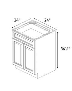 Sedona Silver 24" Wide Double Door / Single Drawer Base Cabinet RTA
