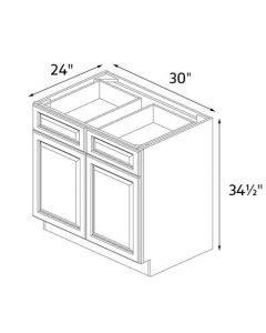 Sedona Silver 30" Wide Double Door / Drawer Base Cabinet RTA