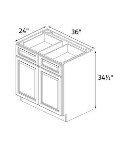 Sedona White 36" Wide Double Door / Drawer Base Cabinet RTA