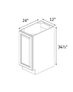 Sedona Silver 12" Wide Full Height Single Door Base Cabinet RTA