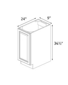 Sedona Silver 9" Wide Full Height Single Door Base Cabinet AC