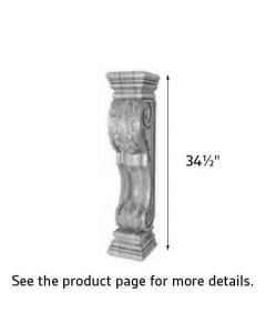 Blanched Almond 34-1/2" High Large Decorative Corbel / Post RTA