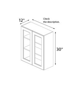 Foggy Grey Shaker 30''x30'' Glass Door Wall Cabinet RTA