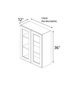 Deep Brown Shaker 24''x36'' Glass Door Wall Cabinet AC