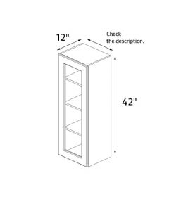 Deep Brown Shaker 12''x42'' Glass Door Wall Cabinet AC
