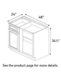 Milton White 48" Wide Base Blind Corner Cabinet RTA