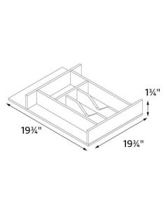 Traditional White Cutlery Drawer Insert for 21" Wide Base Cabinet