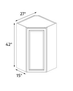Derby Antique White 27''x42'' Wall Diagonal Corner Cabinet AC