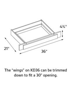 Chester Slate Grey 29-1/2'' Wide Vanity Knee Drawer (trimmable) AC