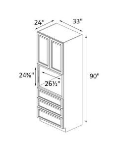 Sedona White 33''x90'' Oven Cabinet RTA