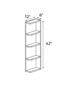 Windsor Cinnamon 6''x42'' Wall Open End Shelf Cabinet AC