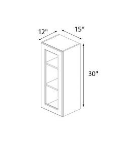 Mink Shaker 15''x30'' Glass Door Wall Cabinet AC