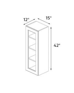 Sedona White 15''x42'' Glass Door Wall Cabinet RTA