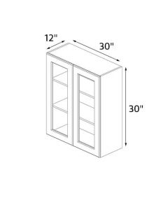 Sedona Silver 30''x30'' Glass Door Wall Cabinet RTA
