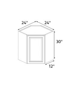 Sedona White 24''x30'' Wall Diagonal Corner Cabinet RTA