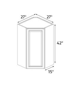 Sedona White 27''x42'' Wall Diagonal Corner Cabinet RTA
