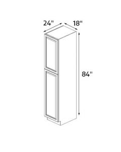 Sedona Silver 18''x84'' Double Door Pantry Cabinet RTA