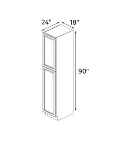 Sedona Silver 18''x90'' Double Door Pantry Cabinet RTA