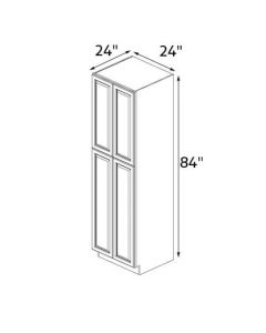 Blanched Almond 24''x84'' Wall Pantry Cabinet RTA