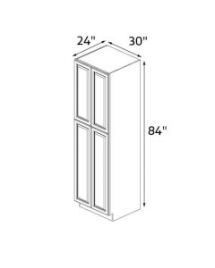 Blanched Almond 30''x84'' Wall Pantry Cabinet RTA