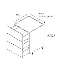 Sorrento Almond 24" Wide Three Drawer Desk Base Cabinet AC