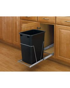 Single Bottom Mount Wire with Rear Basket Waste Containers