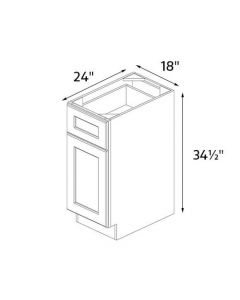 Mink Shaker 18" Wide Single Door / Drawer Base Cabinet RTA