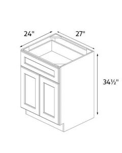 Mink Shaker 27" Wide Double Door / Single Drawer Base Cabinet RTA