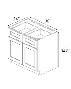 Croydon Grey Shaker 30" Wide Double Door / Drawer Base Cabinet AC