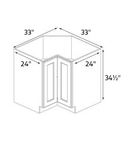 Mustard Shaker 33" Wide Easy Reach Corner Base Cabinet AC