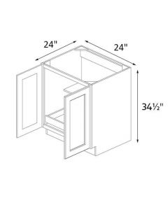 Silver Shaker 24" Wide Full Height Door Base Cabinet with One Rollout Shelf RTA