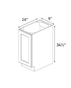 Mustard Shaker 9" Wide Full Height Single Door Base Cabinet AC