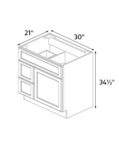 Chester Slate Grey 30'' Wide Vanity Base Cabinet AC (Drawers on Left)