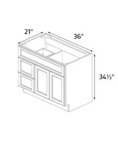 Chester Slate Grey 36'' Wide Vanity Base Cabinet AC (Drawers on Left)
