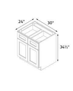 Essence White Shaker 30" Wide Double Door / Drawer Base Cabinet AC