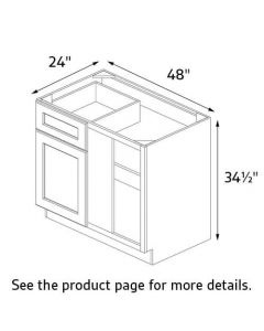 Traditional White 48" Wide Base Blind Corner Cabinet RTA