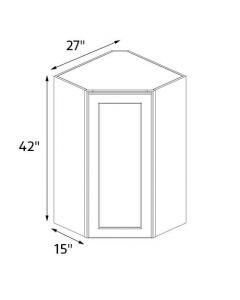 Essence White Shaker 27''x42'' Wall Diagonal Corner Cabinet RTA
