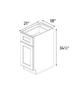 Mustard Shaker 18" Wide Single Door / Drawer Vanity Base Cabinet RTA