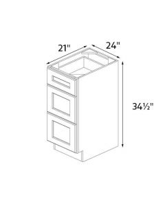 Chester Slate Grey 24'' Wide Three Drawer Vanity Base Cabinet AC
