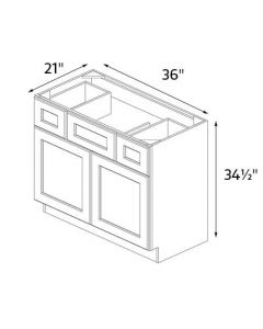 Chester Slate Grey 36'' Wide Vanity Base Combo Cabinet AC