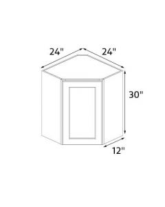 Foggy Grey Shaker 24''x30'' Wall Diagonal Corner Cabinet AC