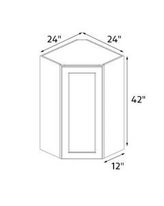 Essence White Shaker 24''x42'' Wall Diagonal Corner Cabinet AC