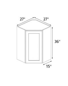 Traditional White 27''x36'' Wall Diagonal Corner Cabinet RTA