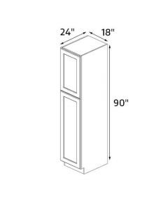 Essence White Shaker 18''x90'' Double Door Pantry Cabinet RTA