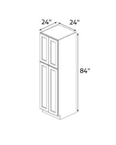 Croydon White Shaker 24''x84'' Four Doors Pantry Cabinet RTA